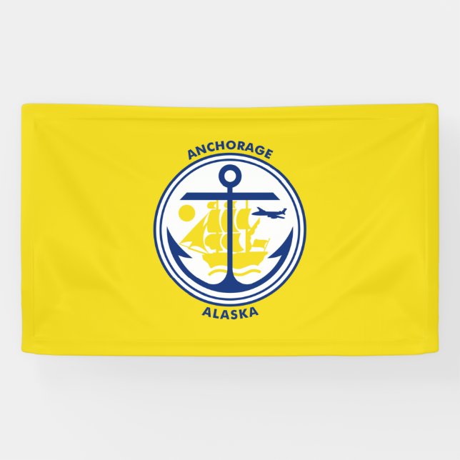 City Flag of Anchorage (Alaska) Banner (Horizontal)