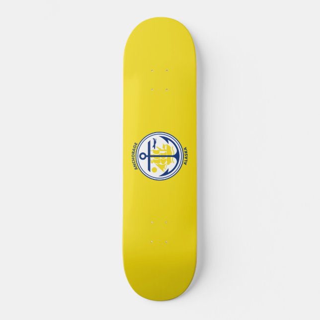 City Flag of Anchorage (Alaska) Skateboard (Front)