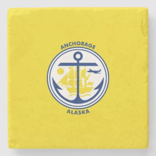 City Flag of Anchorage (Alaska) Stone Coaster