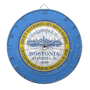 City Flag of Boston (Massachusetts) Dartboard