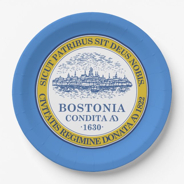 City Flag of Boston (Massachusetts) Paper Plate (Front)