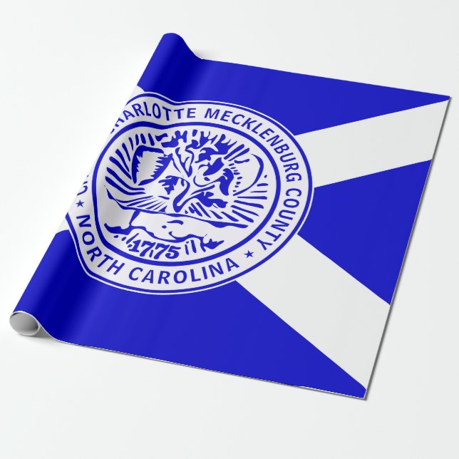 City Flag of Charlotte (North Carolina) Wrapping Paper (Unrolled)