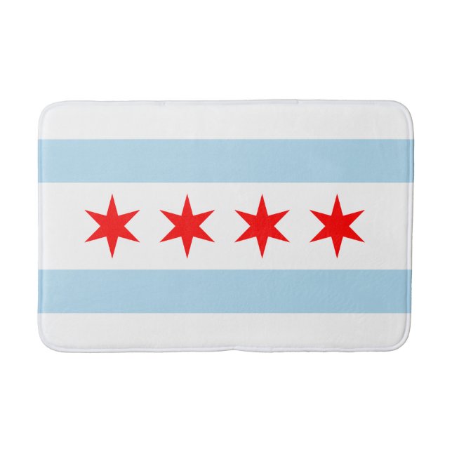 City Flag of Chicago (Illinois) Bath Mat (Front)