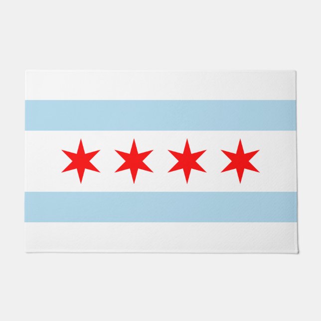 City Flag of Chicago (Illinois) Doormat (Front)