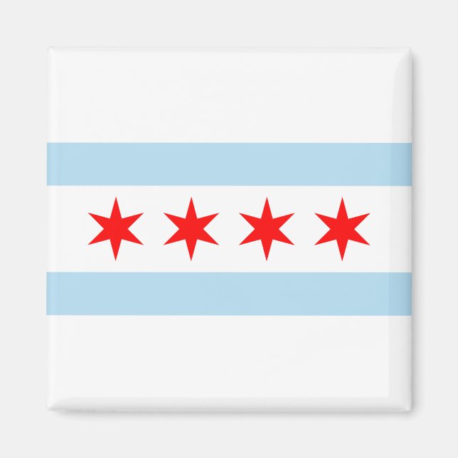 City Flag of Chicago (Illinois) Magnet (Front)
