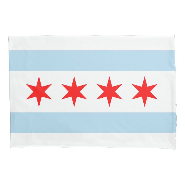 City Flag of Chicago (Illinois) Pillowcase (Front)