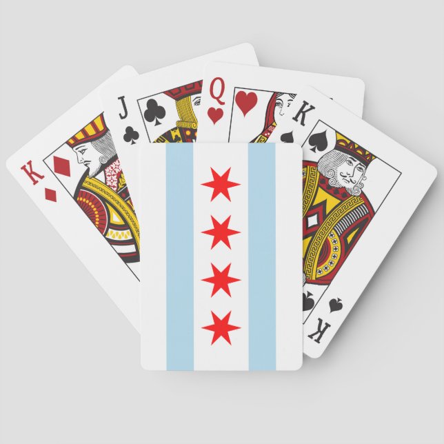 City Flag of Chicago (Illinois) Playing Cards (Back)