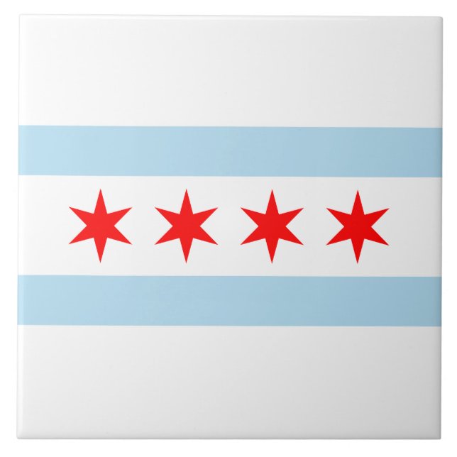 City Flag of Chicago (Illinois) Tile (Front)