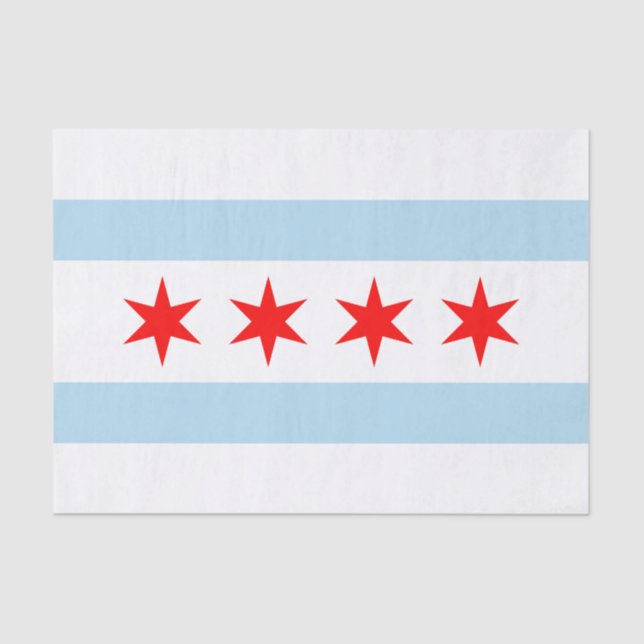 City Flag of Chicago (Illinois) Tissue Paper (Front)