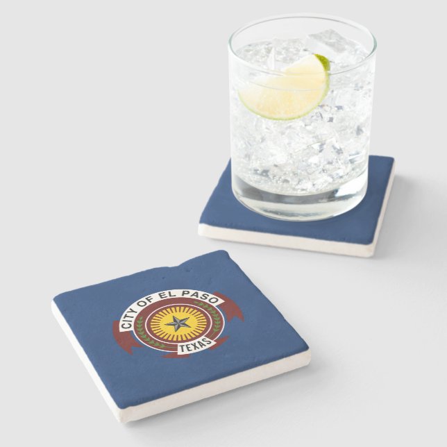 City Flag of El Paso (Texas) Stone Coaster (Side)