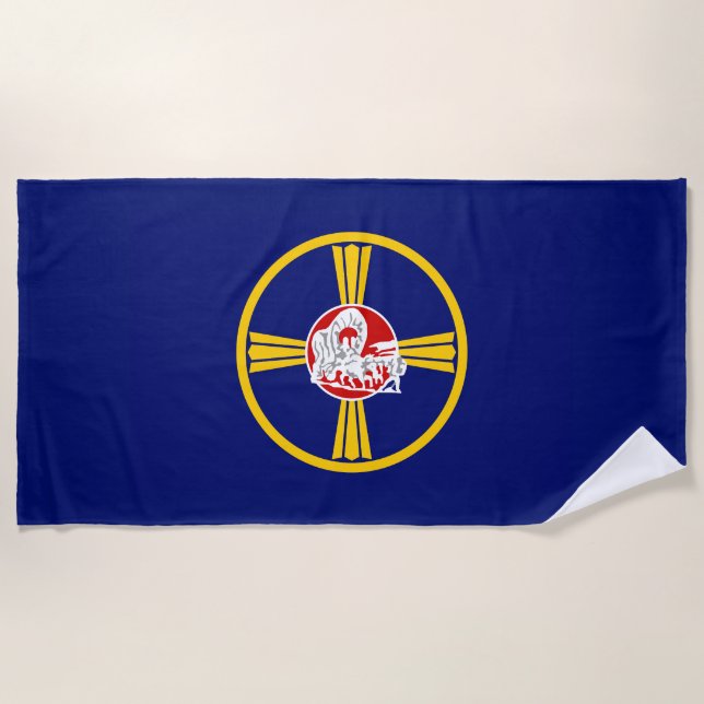 City Flag of Omaha (Nebraska) Beach Towel (Front)