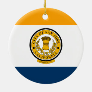City Flag of San José (California) Ceramic Tree Decoration