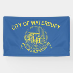 City Flag of Waterbury (Connecticut) Banner