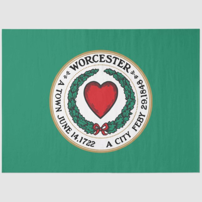 City Flag of Worcester (Massachusetts) Tissue Paper (Front)