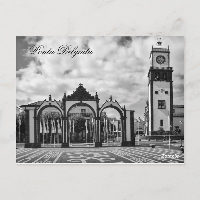 City Gates Ponta Delgada Downtown Postcard (Back)