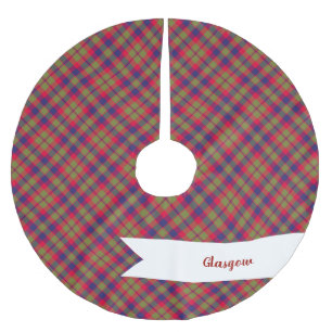 City Glasgow Tartain Plaid Green Red Blue Brushed Polyester Tree Skirt