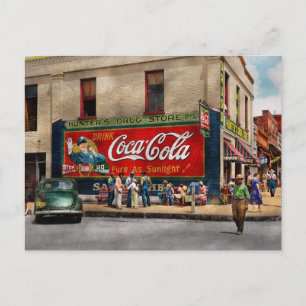 City - Greensboro GA - Hunter's Drug Store 1939 Postcard