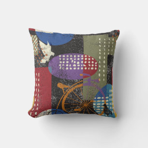 City grunge abstract, seamless vintage pattern. cushion