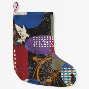 City grunge abstract, seamless vintage pattern. small christmas stocking