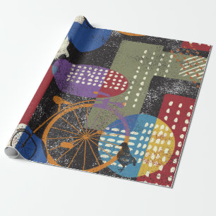 City grunge abstract, seamless vintage pattern. wrapping paper