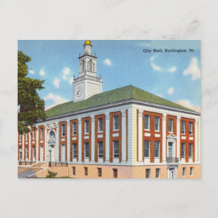 City Hall, Burlington, Vermont Postcard