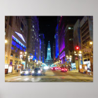 City Hall in Philadelphia During the Night