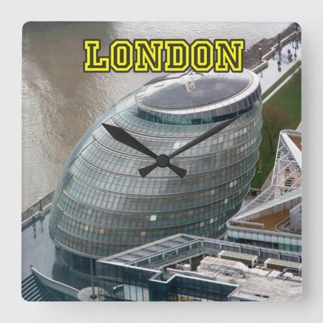 City Hall London England Square Wall Clock (Front)