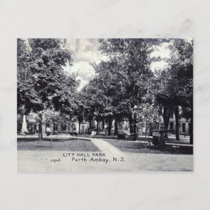 City Hall Park, Perth Amboy NJ Vintage Postcard
