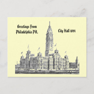 City Hall Philadelphia PA 1891 Postcard