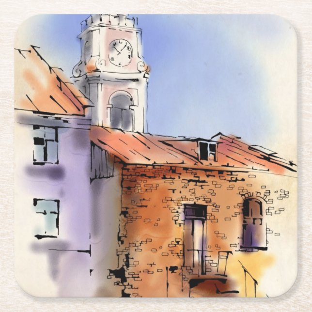 City Hall Square Paper Coaster (Front)