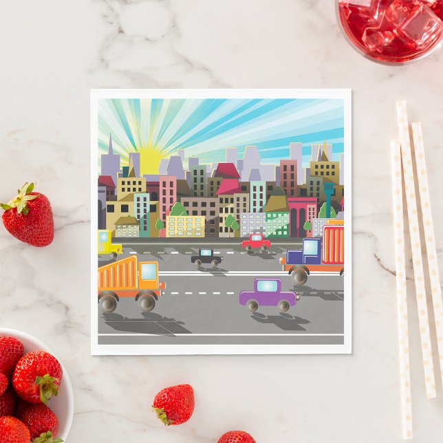 City Highway Cityscape And Traffic Napkin (Creator Uploaded)