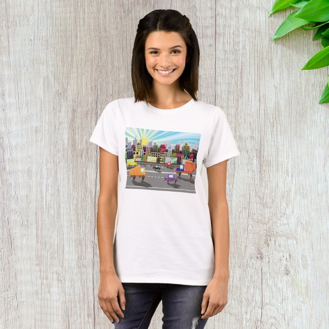 City Highway Cityscape And Traffic T-Shirt (Creator Uploaded)
