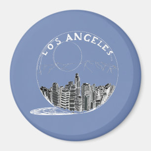 City in a glass bowl . Los Angeles Magnet