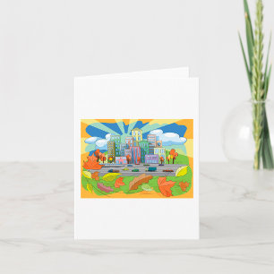City In Autumn Card