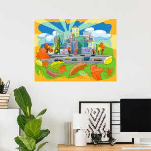 City In Autumn Poster