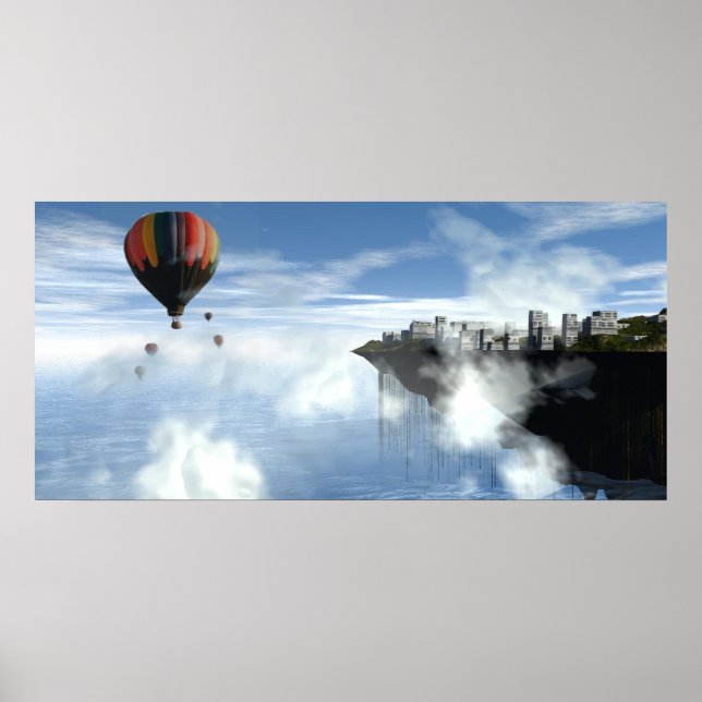 City in the clouds Abstract Print (Front)