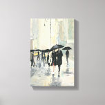 City in the Rain Canvas Print<br><div class="desc">© Avery Tillmon / Wild Apple.  An image of people walking in the city. It's raining,  and the people have their umbrellas up.</div>