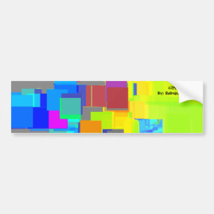 "City in the Sky" Geometric Art Bumper Sticker