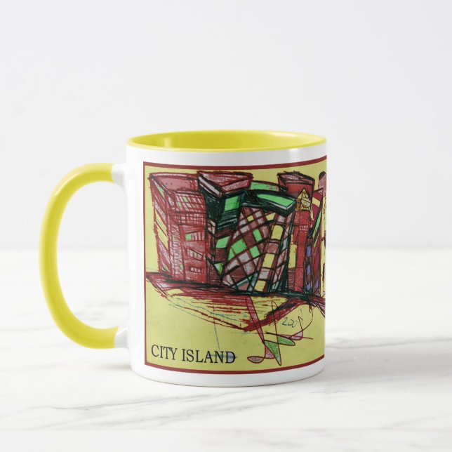 CITY ISLAND red Mug (Left)