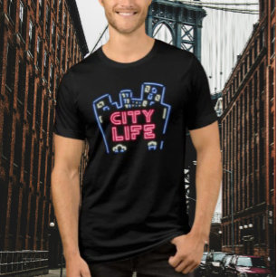 City Life Neon Nights Shirt – Urban Glow Skyline
