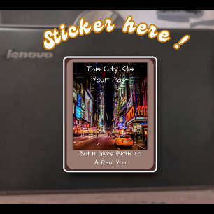 City Life Quote vinyl Sticker Reinvent Yourself 