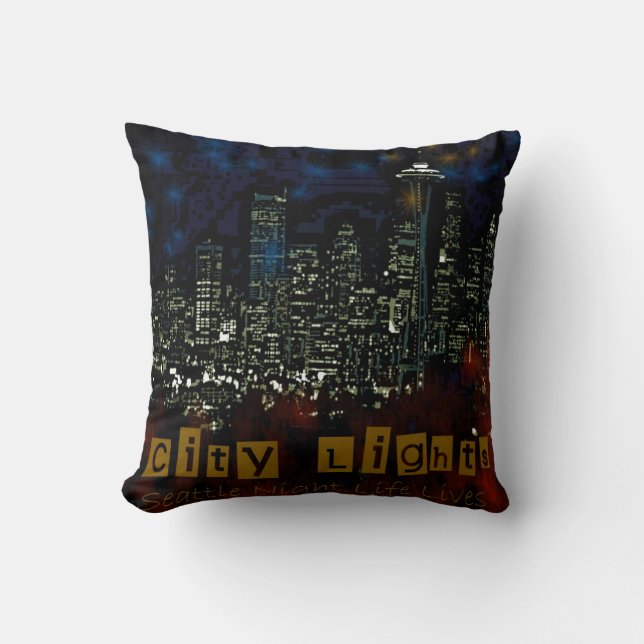 city lights American MoJo Pillow (Front)