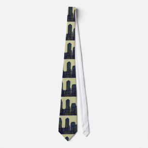 City lights grey green tie