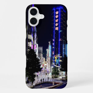 City Lights in Osaka Japan at Night iPhone 16 Plus Case