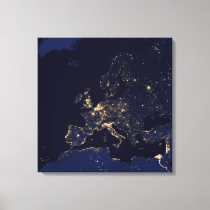 City Lights In Several European And Nordic Cities. Canvas Print