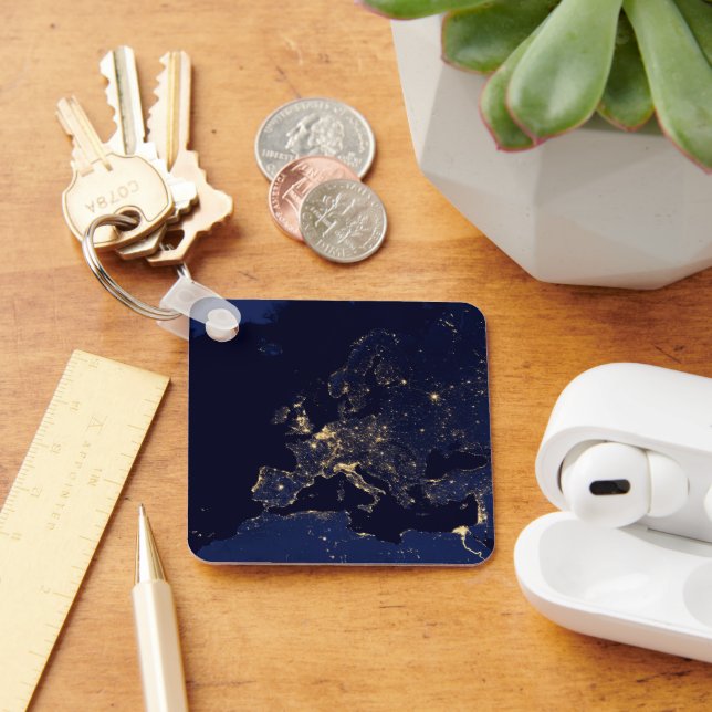 City Lights In Several European And Nordic Cities. Key Ring (Desk)