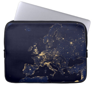 City Lights In Several European And Nordic Cities. Laptop Sleeve