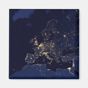 City Lights In Several European And Nordic Cities. Magnet
