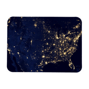 City Lights Of The United States At Night. Magnet