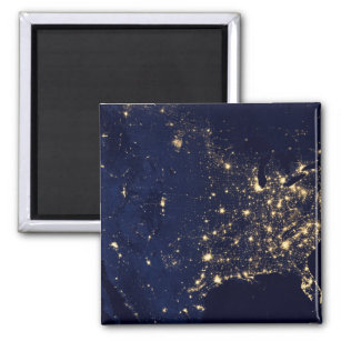 City Lights Of The United States At Night. Magnet